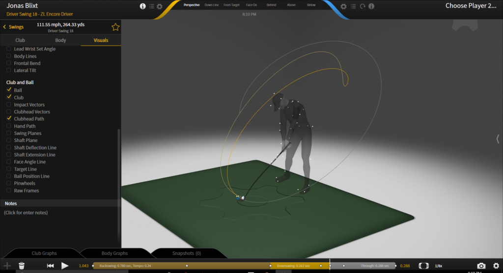 Gears Settings Golf Visuals Tab Gears Sports