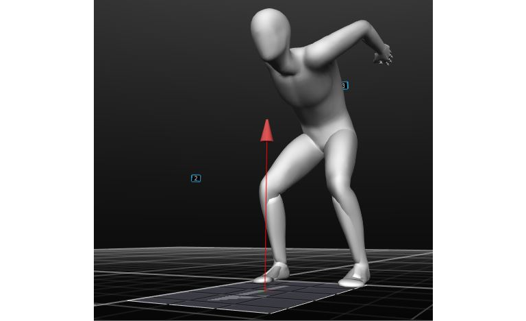 kinematic mock up of a figure about jump in basketball