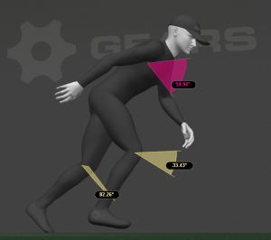 sports motion capture showing angles of a man running