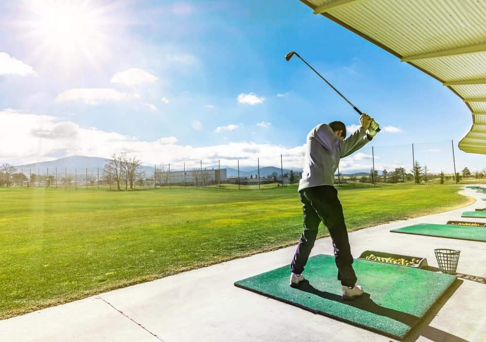 golfer on driving range